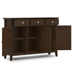 Acadian 51 Inch Wide Solid Wood Entryway Storage Cabinet in Brunette