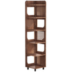 71.65" Tall 6-Tier Rustic Corner Bookshelf