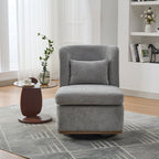 25.2" Wide Modern Chenille Swivel Chair