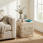 Outdoor Wood Grain Square MGO Side Table