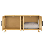 Myra Indoor Premium Rubber Wood Cat Cabinet with Plush Cushion