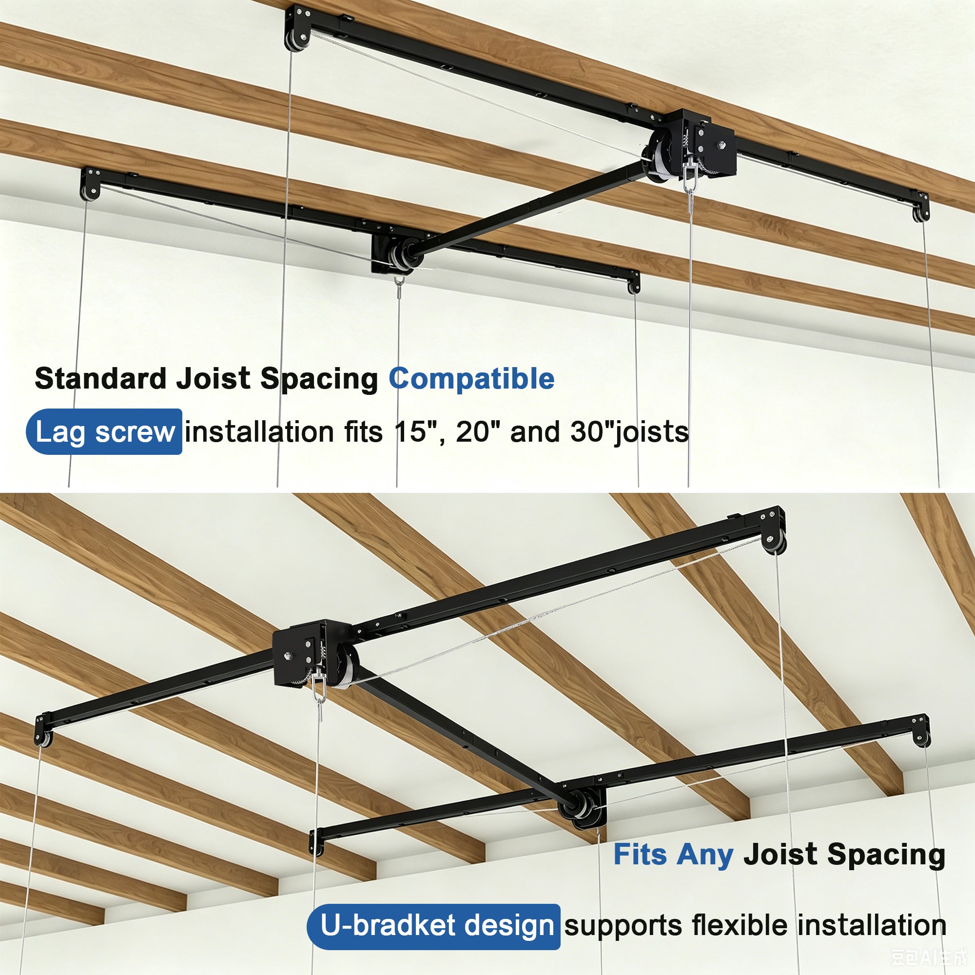 Overhead Garage Storage Rack 5x9 FT for High Ceilings
