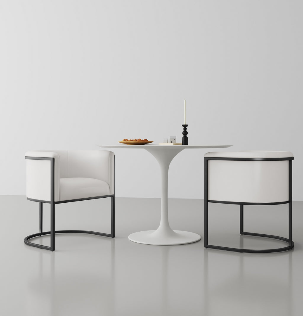 Cosmopolitan Metal Vegan Leather Dining Chair