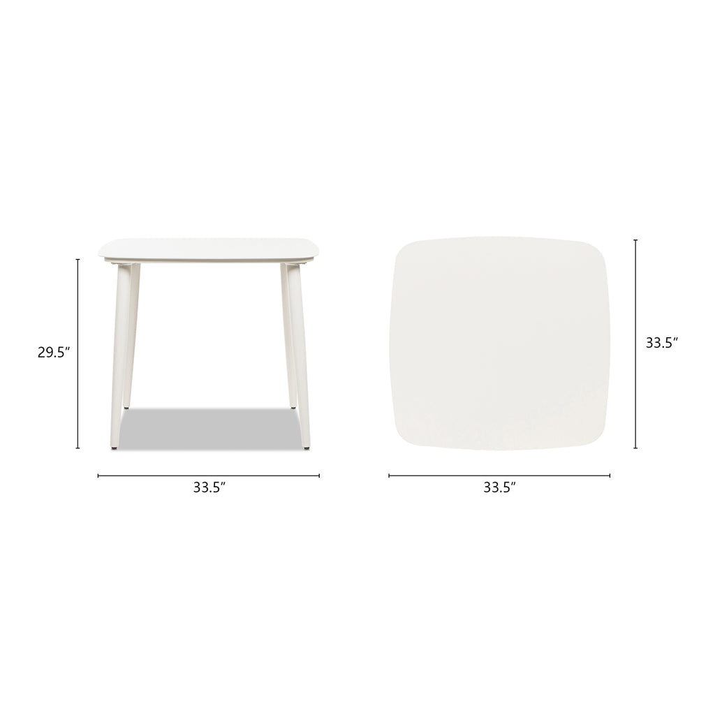 Santorini 33.5" Square Outdoor Patio Table Aluminum