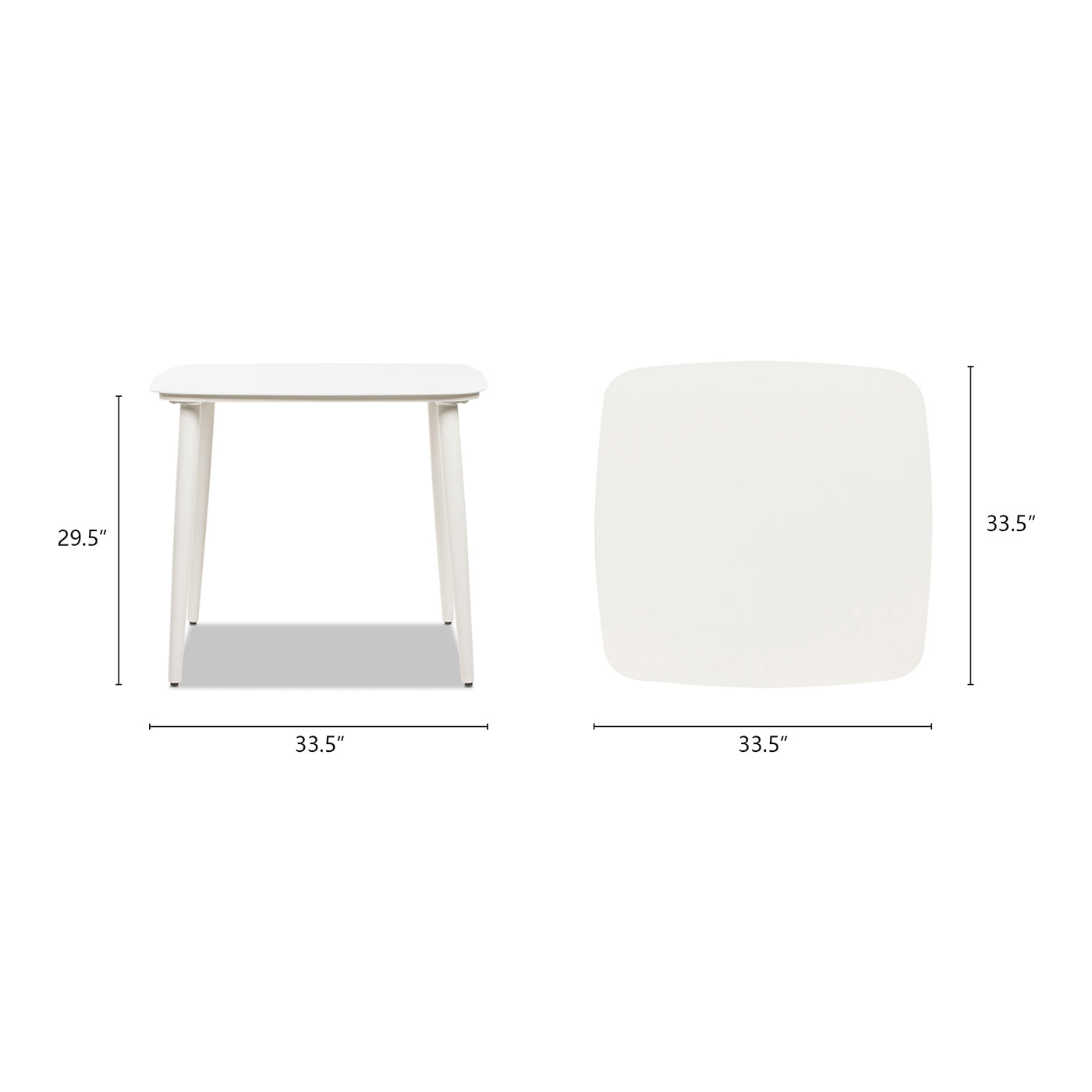 Santorini 33.5" Square Outdoor Patio Table Aluminum
