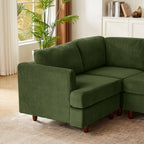 Modern Modular Sectional Sofa - Green Upholstered