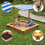Kids Sandbox with Cover - 46" Wooden