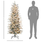 Artificial Flocked Christmas Tree with Warm Lights