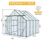 8x8 FT Double Door Polycarbonate Greenhouse