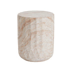Outdoor/Indoor Lightweight Concrete Side Table - Cylinder Travertine Finish