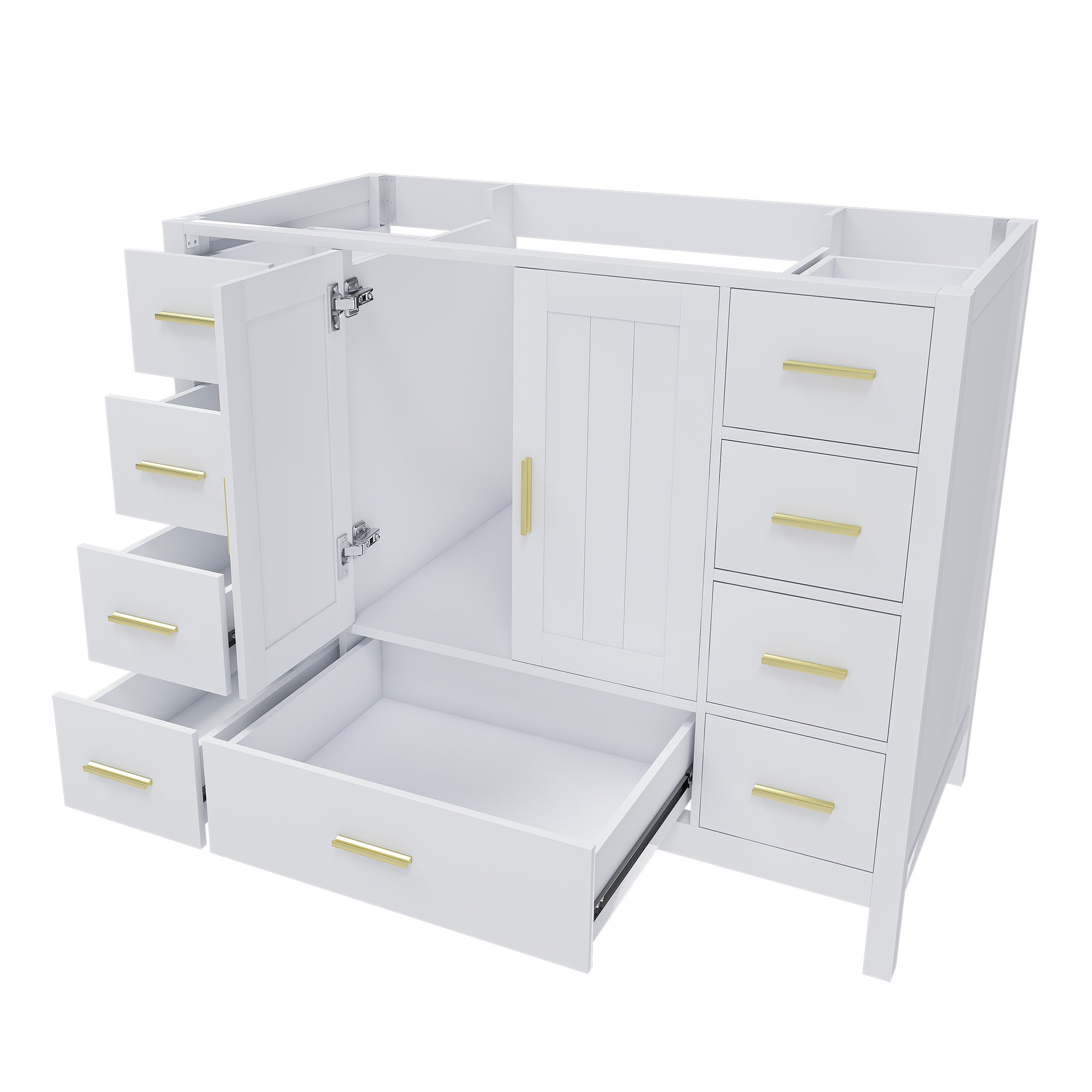 42" Bathroom Vanity Base Cabinet with 2 Soft-Close Double Doors