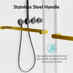 Frameless Double Sliding Soft-Close Shower Door in Brushed