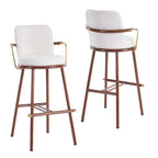 Chaya Indoor Upholstered Bar Stool with Metal Frame