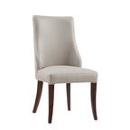 Connie Wood Vegan Leather and Velvet Dining Chair