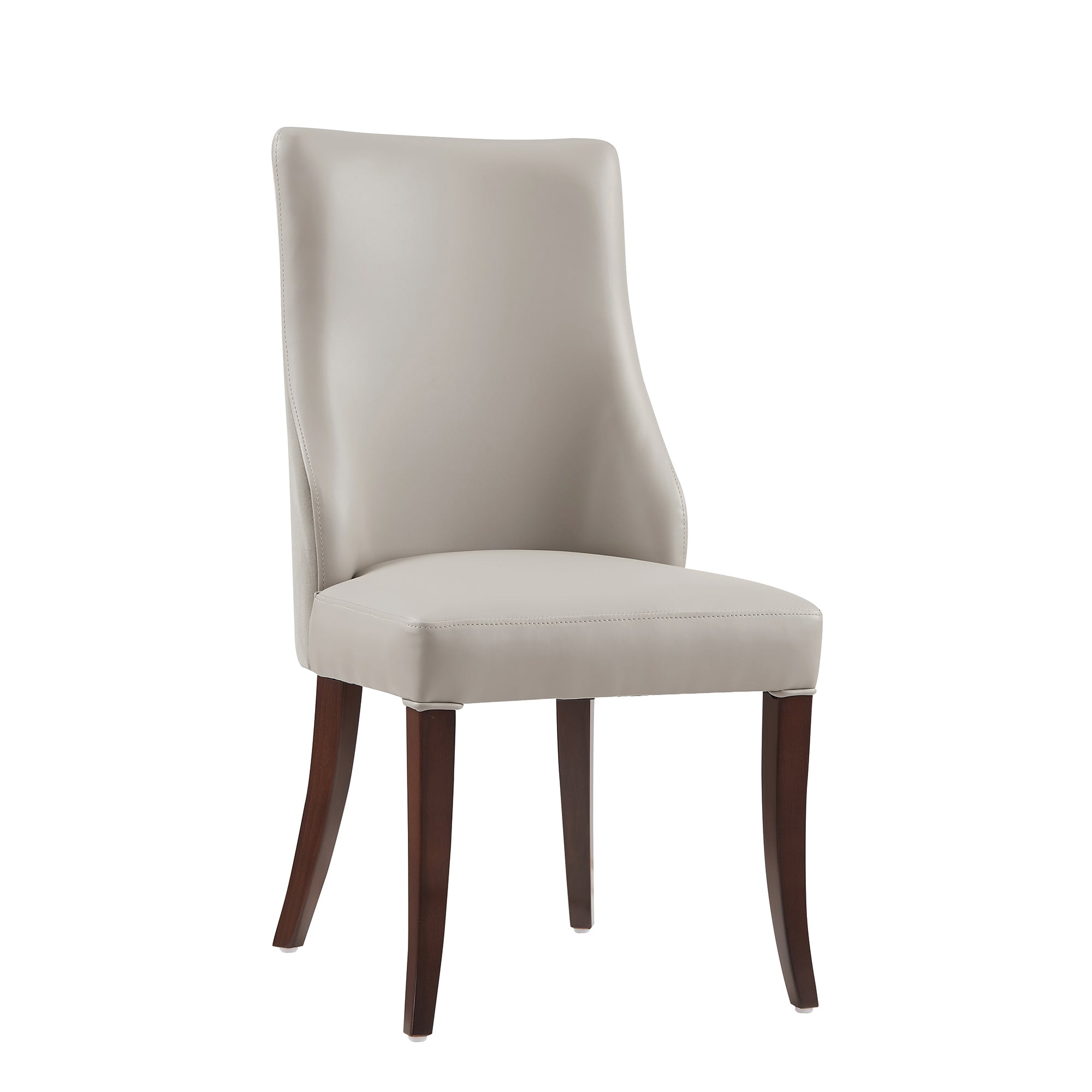 Connie Wood Vegan Leather and Velvet Dining Chair