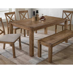 48" Transitional Wood Dining Bench in Driftwood