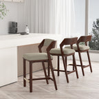 Patricia Wood Upholstered Counter Stool