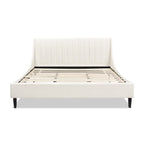 Aspen Vertical Tufted Headboard Platform Bed Set, King, Cloud