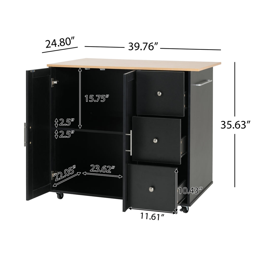 Mobile Kitchen Cart with Storage