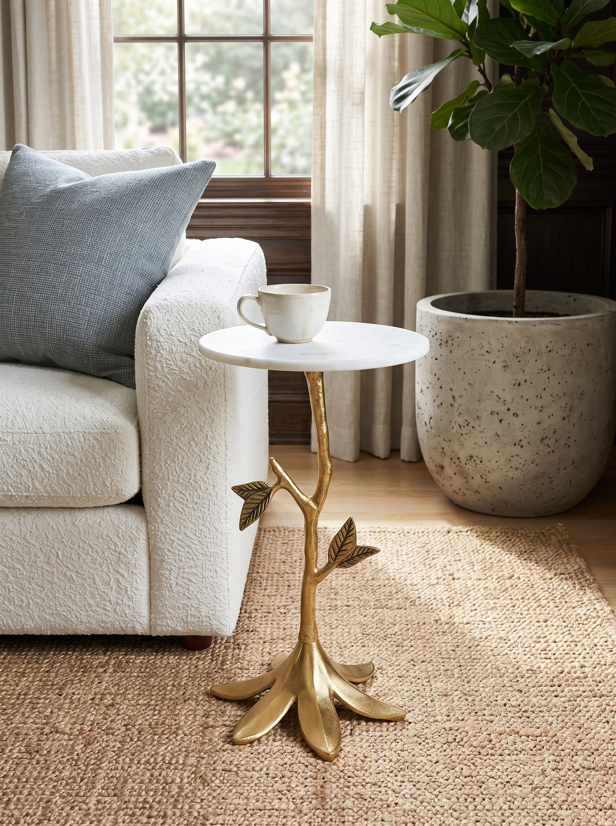 14x14x23.6" Leafy Branch Side Table