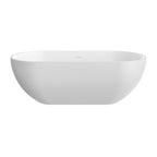 63 Inch Artificial Stone Solid Surface Oval Freestanding Bathtub