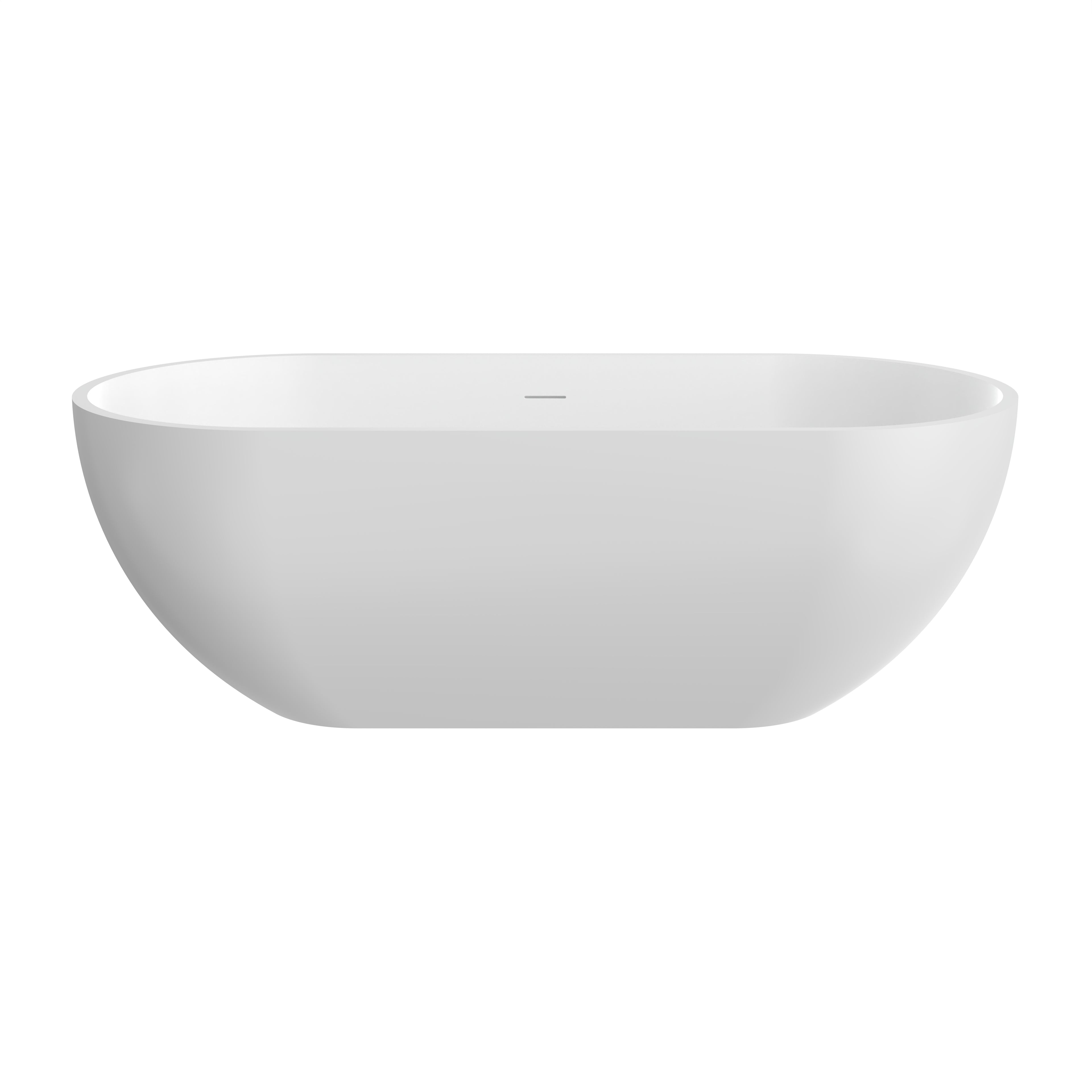 63 Inch Artificial Stone Solid Surface Oval Freestanding Bathtub