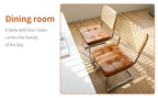Dining Chairs Set of 2, Faux Leather Rattan Side Accent Chairs