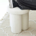 Wesley Sherpa Upholstered Ottoman Footstool
