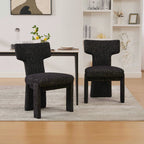 22.05" Wide Modern Upholstered Chenille Dining Chair Set of 2