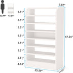 25.59" White 8-Tier Shoe Rack