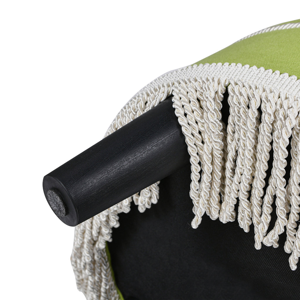 Yolanda 24" Round Upholstered Accent Ottoman, Green