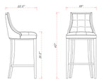 Fifth Avenue Wood Upholstered Barstool