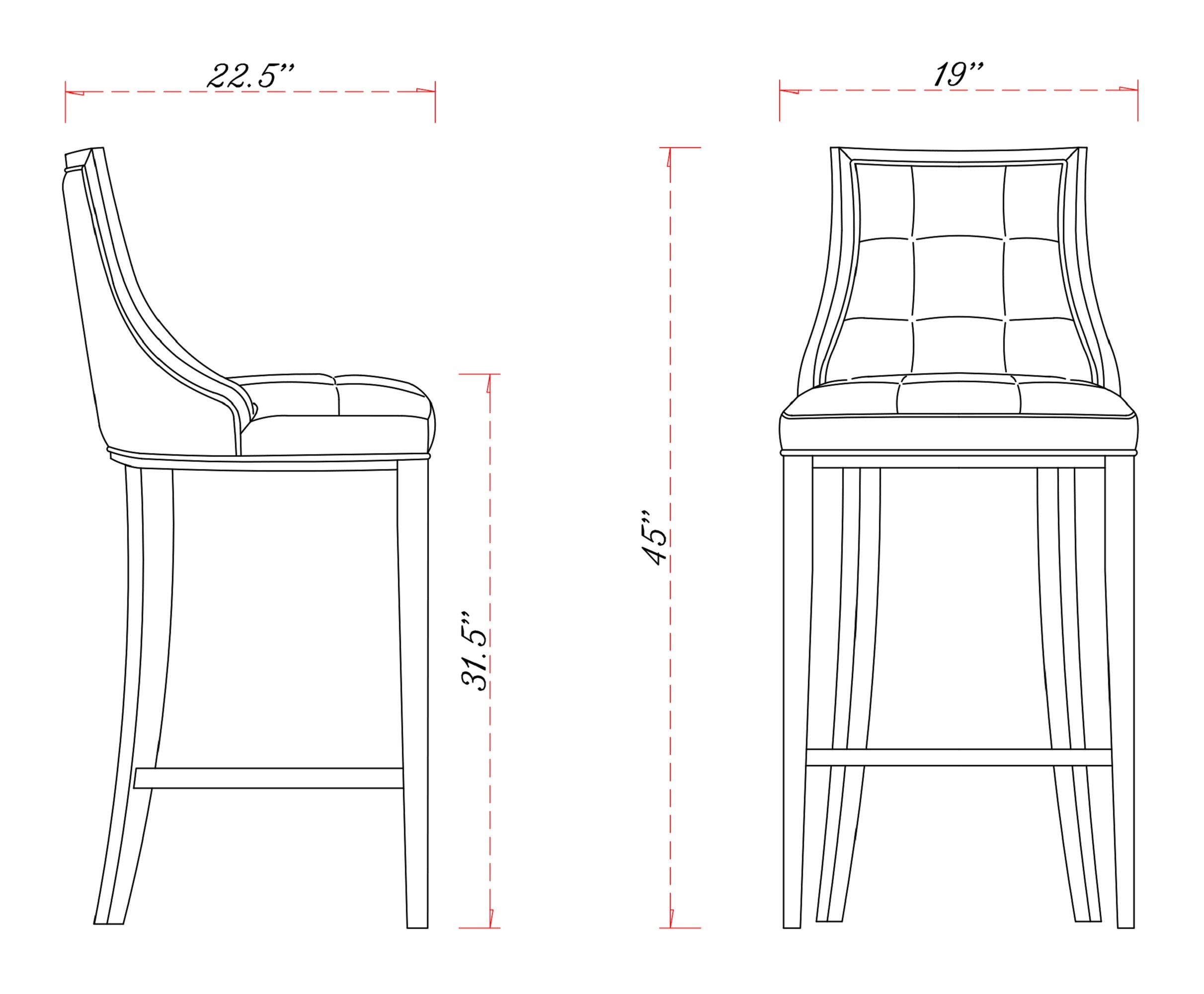 Fifth Avenue Wood Upholstered Barstool