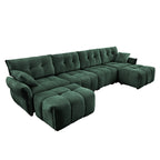 4-Seater Sofa Set with 2 Ottomans
