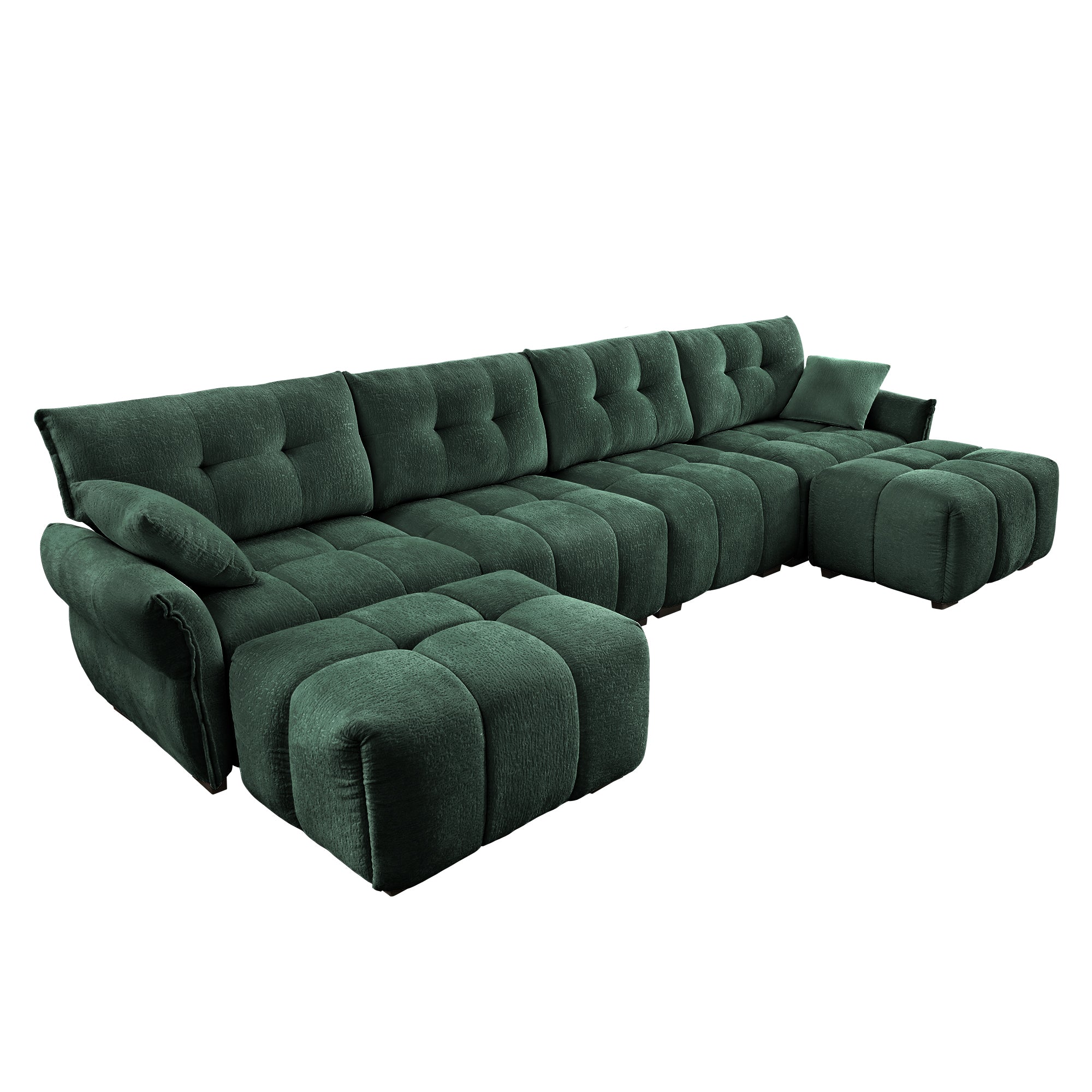 4-Seater Sofa Set with 2 Ottomans