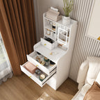 3-in-1 Dressing Table with LED Mirror & Storage Stool
