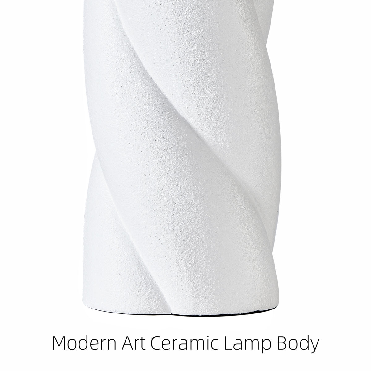 Modern Ceramic Table Lamp, 23.75-Inch, Set of 2, White