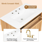 30" Natural Wood Grain Bathroom Vanity