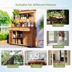 TOPMAX 65.7'' Tall Garden Potting Bench with Hutch