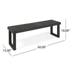 2-Piece Solid Acacia Wood Outdoor Dining Set, Sandblast Dark