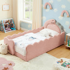 Twin Size Cute Dinosaur-Shaped Kids Bed with Safety Guardrail