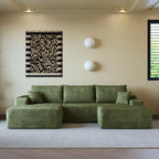 107" Cloud Sectional Sofa with Ottoman