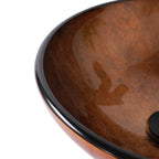 Artistic Tempered Glass Vessel Bathroom Sink with Pop-Up Drain