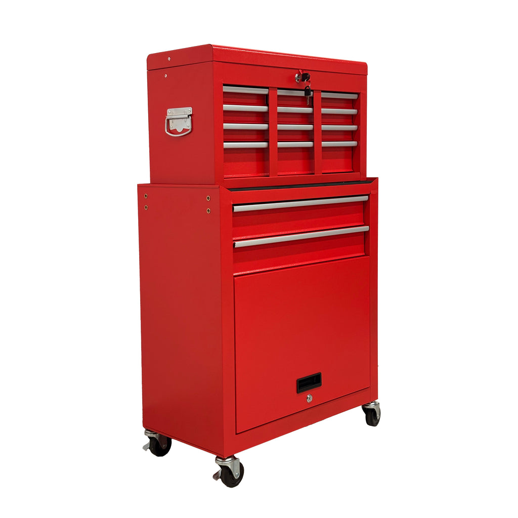 8-Drawer High-Capacity Rolling Tool Chest - Red