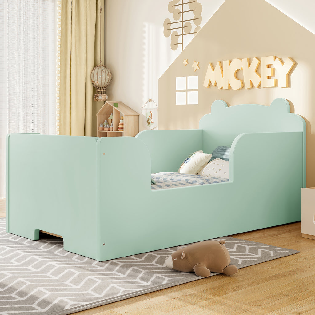 Toddler Floor Bed Frame, Bear Shape for Boys and Girls