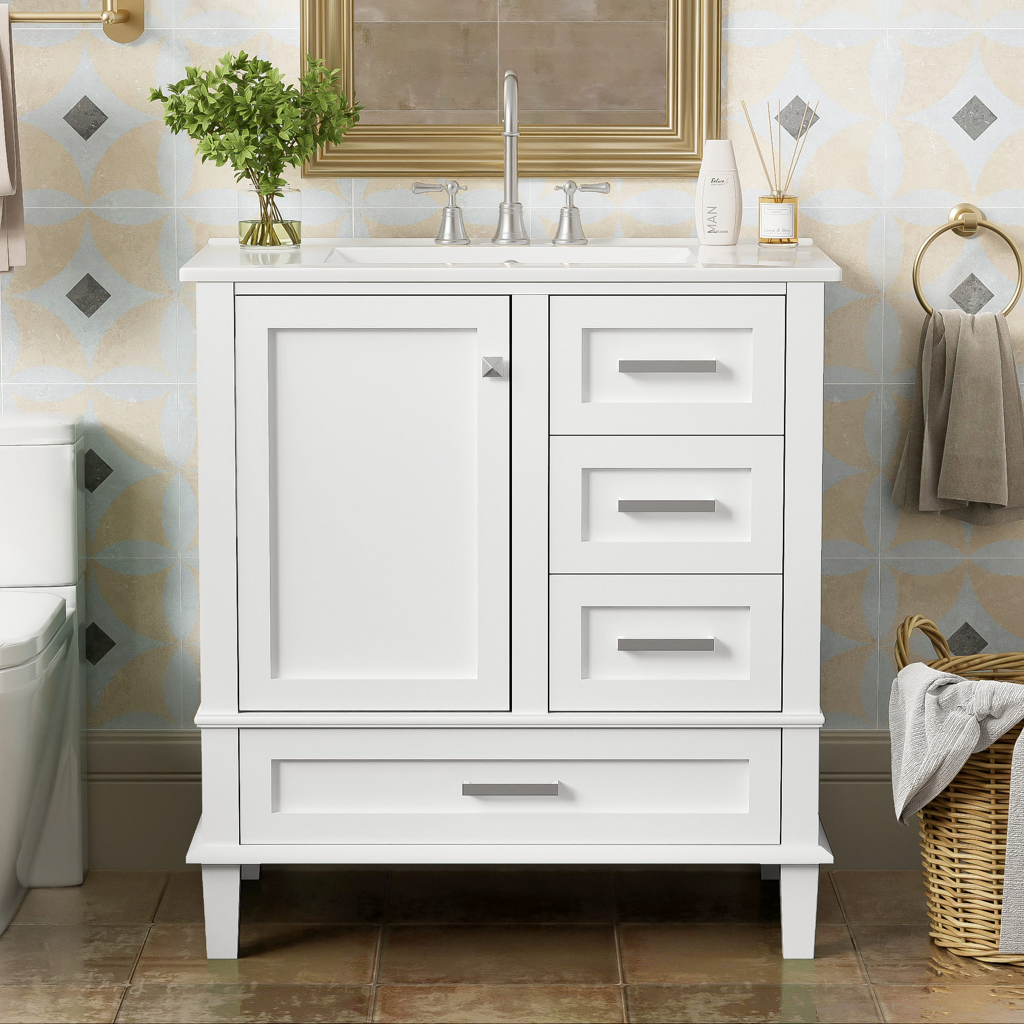 30" Bathroom Vanity with Sink Combo Set