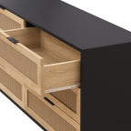 59 Inch 6-Drawer Rattan Storage Cabinet