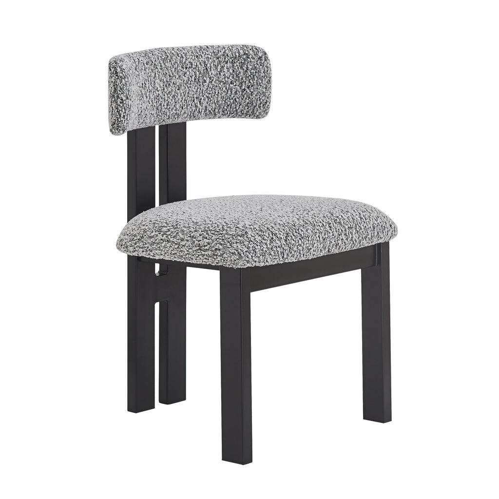 Upholstered Armless Dining Chairs With Metal Legs (Set of 2)