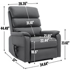 Grey Cat-proof Leather Dual Motor Power Lift Recliner Chair