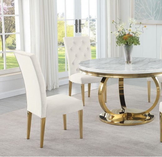 Modern Velvet Upholstered Dining Chair Set of 2